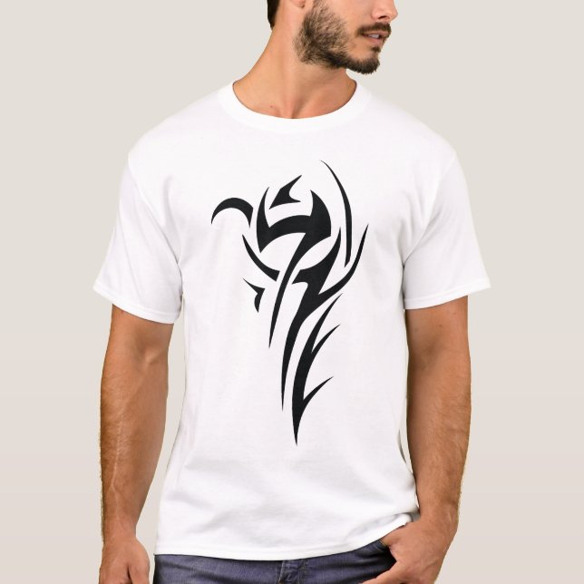 Classic Tattoo Inspired Line Art Design T-Shirt (Vorderseite)