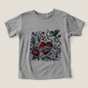 Classic Tattoo Liebe: Herz & Cupid T - Shirt Desig