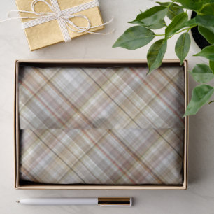 Classic Taupe Beige Brown Gray White Gingham Seidenpapier