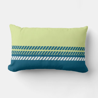 Classic Teal and Lime with Stripes  Lendenkissen