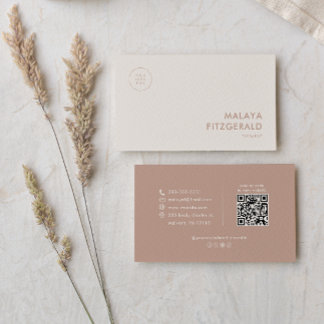 Classic Terracotta Boho Minimalistisch Therapeut Visitenkarte
