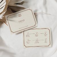 Classic Terracotta & Ecru Wedding Timeline