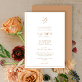 Classic Terracotta Script Monogram Wedding Einladung