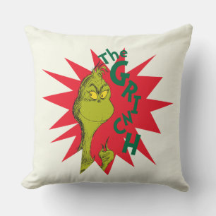 Classic The Grinch   Red Starburst Kissen