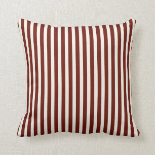 Classic Thin Stripes in Brick Red und Cream Kissen