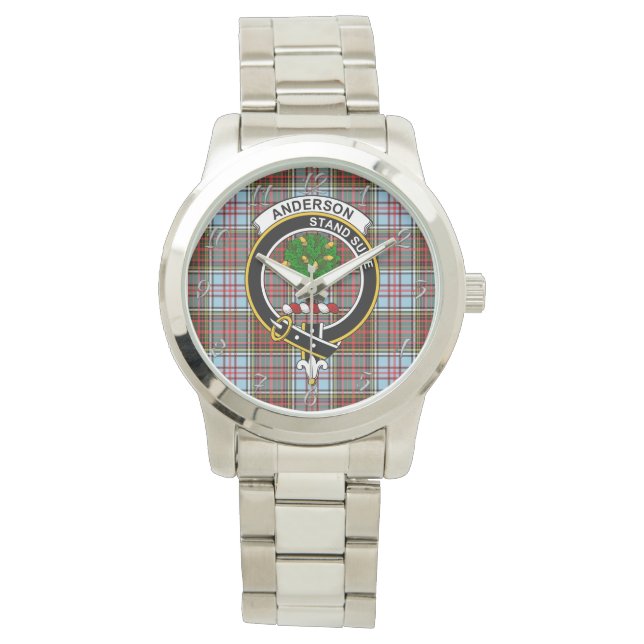 Classic Timeless Clan Anderson Ancient Tartan Plai Armbanduhr (Vorderseite)