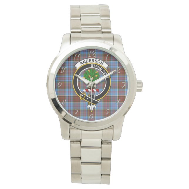 Classic Timeless Clan Anderson Modern Tartan Karie Armbanduhr (Vorderseite)
