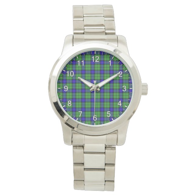 Classic Timeless Clan Armstrong Kariert Tartan Kar Armbanduhr (Vorderseite)