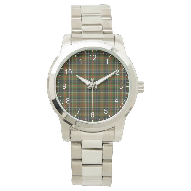 Classic Timeless Clan Brisbane Tartan Kariertes Ge Armbanduhr (Vorderseite)