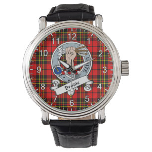 Classic Timeless Clan Brodie Red Tartan Abzeichen Armbanduhr