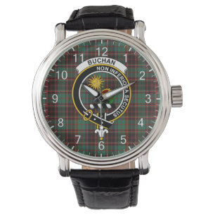 Classic Timeless Clan Buchan Ancient Tartan Badge Armbanduhr