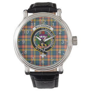 Classic Timeless Clan Buchanan Ancient Tartan Badg Armbanduhr