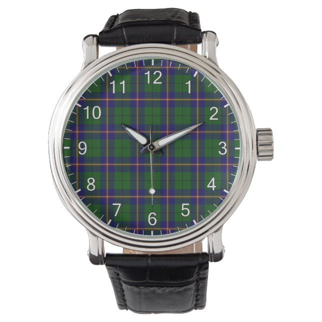 Classic Timeless Clan Carmichael Modern Tartan Pla Armbanduhr (Vorderseite)