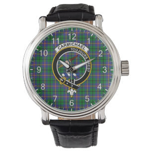 Classic Timeless Clan Carmichael Tartan Abzeichen  Armbanduhr