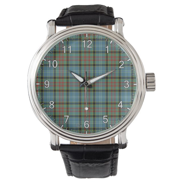 Classic Timeless Clan Cathcart Tartan Kariertes Ge Armbanduhr (Vorderseite)