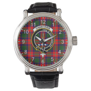 Classic Timeless Clan Charteris Tartan Abzeichen K Armbanduhr