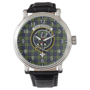 Classic Timeless Clan Colquhoun Modern Tartan Badg Armbanduhr