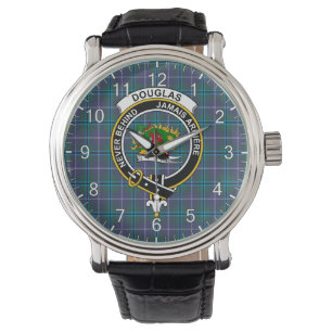 Classic Timeless Clan Douglas Tartan Abzeichen Kar Armbanduhr