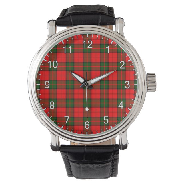 Classic Timeless Clan Dunbar Moderner Tartan Karie Armbanduhr (Vorderseite)