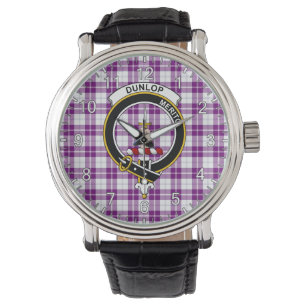 Classic Timeless Clan Dunlop Dress Tartan Abzeiche Armbanduhr