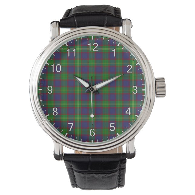 Classic Timeless Clan Durie Tartan Kariertes Gesch Armbanduhr (Vorderseite)