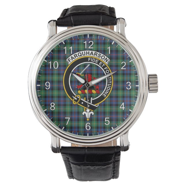 Classic Timeless Clan Farquharson Ancient Tartan Armbanduhr (Vorderseite)