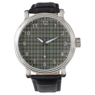 Classic Timeless Clan Farquharson Weathered Tartan Armbanduhr