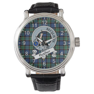 Classic Timeless Clan Fletcher Abzeichen Tartan Wa Armbanduhr