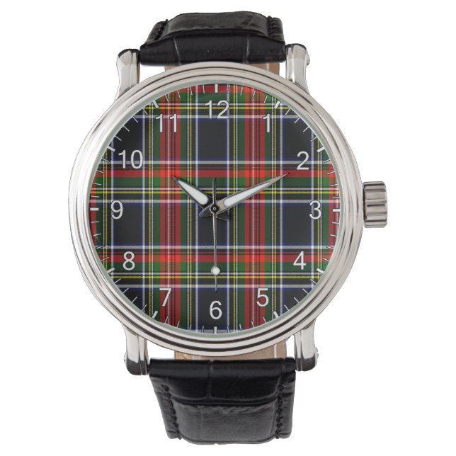 Classic Timeless Clan Francis Tartan Kariertes Ges Armbanduhr (Vorderseite)