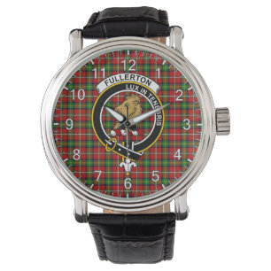 Classic Timeless Clan Fullerton Tartan Abzeichen K Armbanduhr