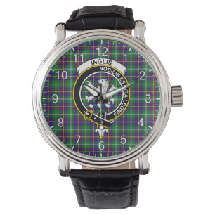 Classic Timeless Clan Inglis Modern Tartan Abzeich Armbanduhr