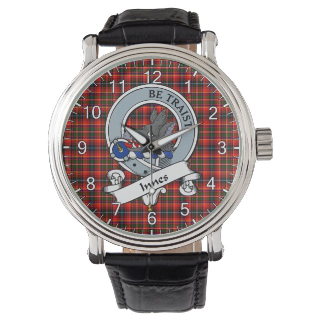 Classic Timeless Clan Innes Abzeichen Tartan Watch Armbanduhr (Vorderseite)