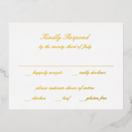 Classic Timeless Wedding RSVP Folie Einladungspostkarte