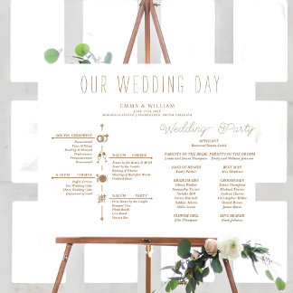 Classic Timeline Wedding Program Poster