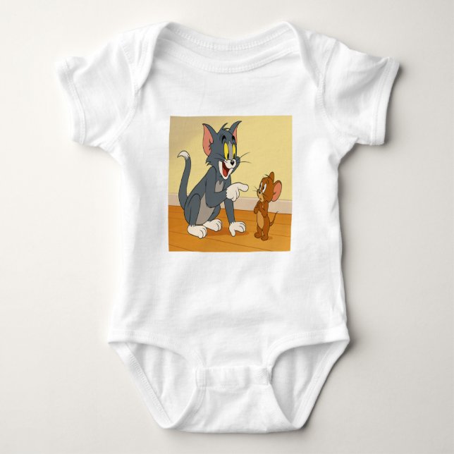 Classic Tom und Jerry Showdown Baby Strampler (Vorderseite)