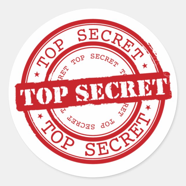 Classic Top Secret Siegel Runder Aufkleber (Vorderseite)