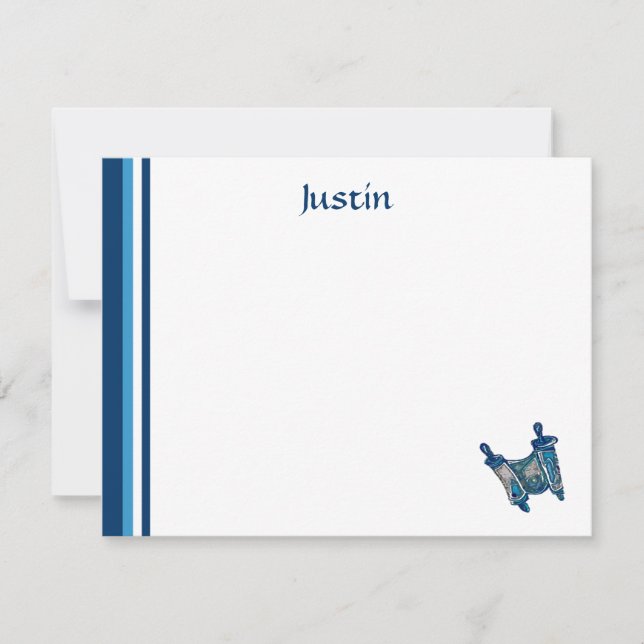 Classic Torah Vielen Dank flach Hinweis Mitteilungskarte (Vorderseite)