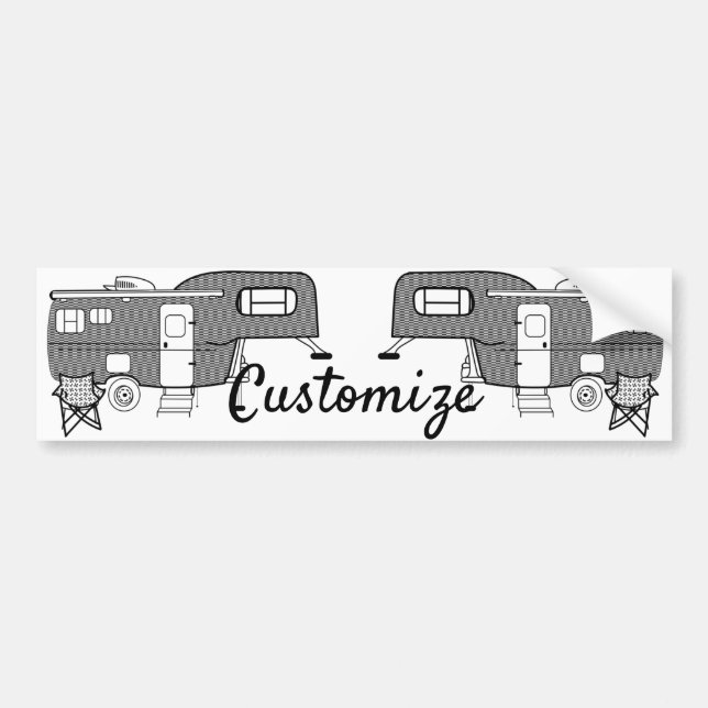 Classic Trailer Caravan Thunder_Cove Autoaufkleber (Vorne)