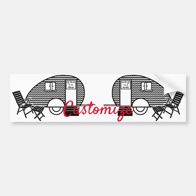 Classic Trailer Caravan Thunder_Cove Autoaufkleber (Vorne)