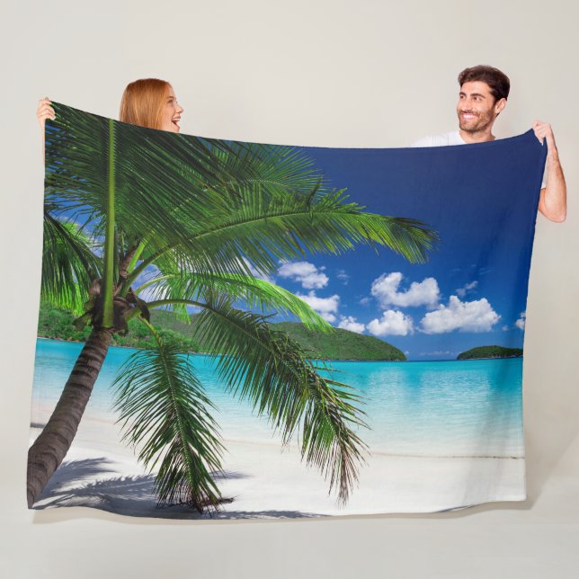 Classic Tropical Island Beach Paradies Fleecedecke (Beispiel)