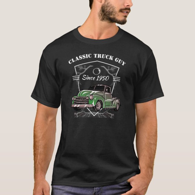 Classic Truck Typ Seit Datum Grüner Lieferwagen  T-Shirt (Vorderseite)