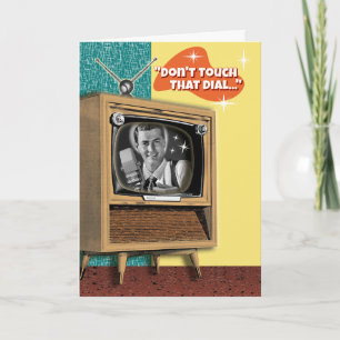 Classic TV Set Retro Geburtstag Karte