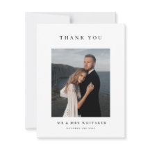 Classic Typografy Wedding Danke Card