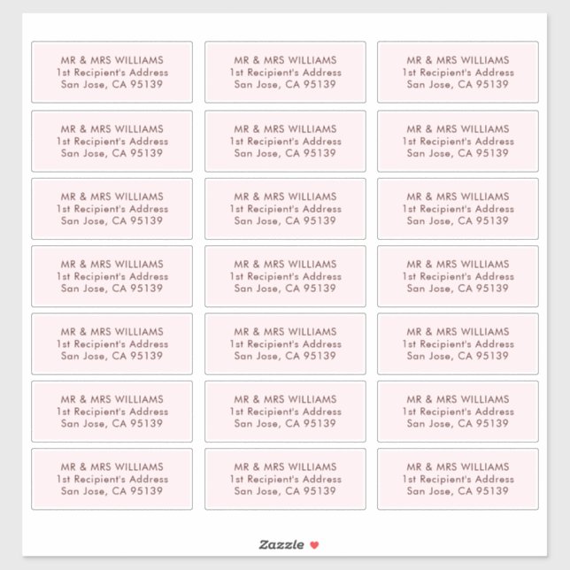 Classic Typografy Wedding Guest Address Labels (Blatt)