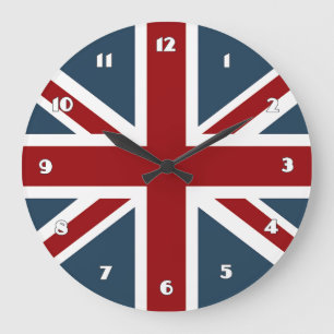 Classic Union Jack Flag Große Wanduhr