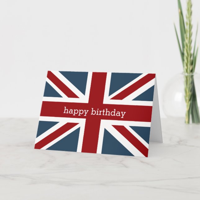 Classic Union Jack Flag Happy Birthday 2 Karte (Vorderseite)