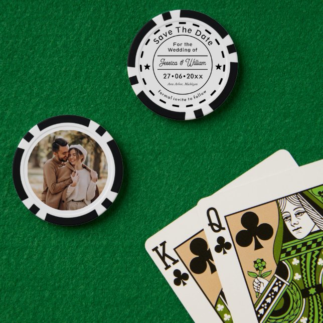 Classic Unique Wedding Save The Date Photo Pokerchips (Pokertisch (doppelt))