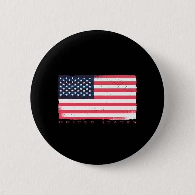 Classic USA Flag Design Button (Vorderseite)
