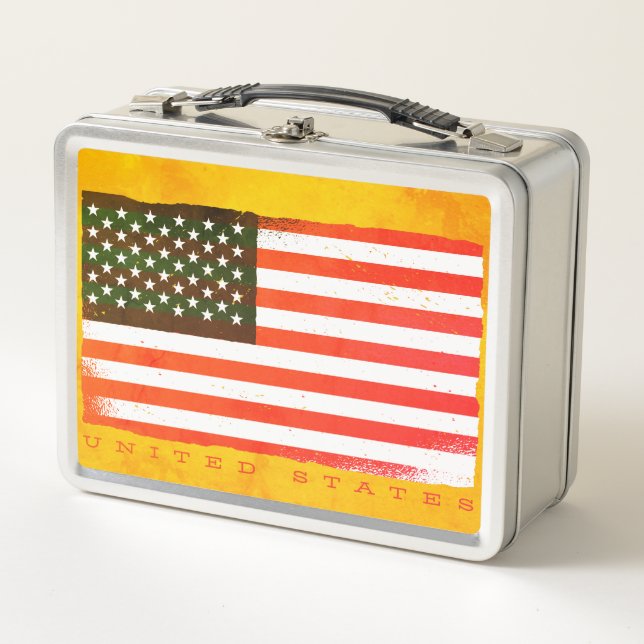 Classic USA Flag Design Metall Brotdose (Vorderseite)