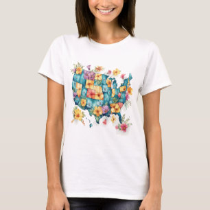 Classic USA Map - Vintag Style America Design T-Shirt